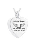 Heart-Shaped Stainless Steel Cremation Jewelry Pendant with Filling Kit