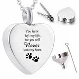 Heart-Shaped Cremation Necklace Stainless Steel Pendant