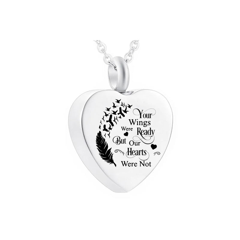 Heart Pendant Cremation Jewelry Stainless Steel Urn Ashes Memorial