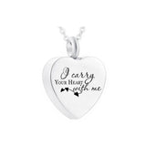 Stainless Steel Heart Urn Pendant for Ashes with Gift Bag