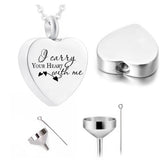 Stainless Steel Heart Urn Pendant for Ashes with Gift Bag