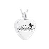 Butterfly Heart Stainless Steel Cremation Pendant - You Should Be Here
