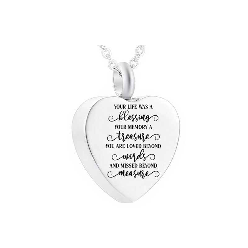 Heart-Shaped Stainless Steel Urn Pendant for Ashes