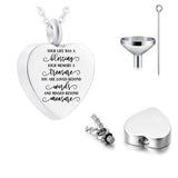 Heart-Shaped Stainless Steel Urn Pendant for Ashes