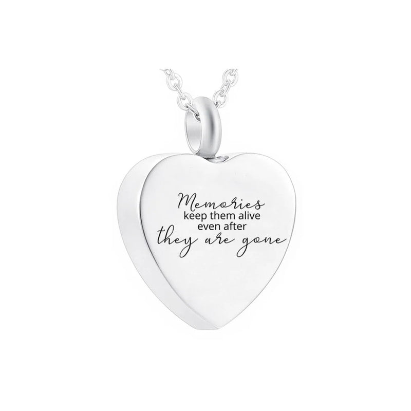 Heart-Shaped Cremation Jewelry Stainless Steel Urn Necklace For Ashes