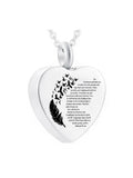 Stainless Steel Feather Ashes Pendant Necklace for Pet Ashes
