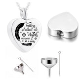 Heart Feather Stainless Steel Urn Pendant for Loved One/Pet
