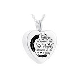 Heart Feather Stainless Steel Urn Pendant for Loved One/Pet
