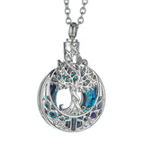 Tree of Life Round Urn Pendant Ashes Necklace
