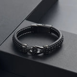 Braided Leather Cremation Jewelry Urn Bangle for Ashes