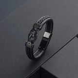 Braided Leather Cremation Jewelry Urn Bangle for Ashes