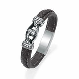 Braided Leather Cremation Jewelry Urn Bangle for Ashes