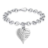 Cremation Jewelry Urn Bracelet Stainless Steel Heart Bangle