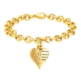 Cremation Jewelry Urn Bracelet Stainless Steel Heart Bangle