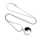 Yin Yang Round Pendant Cremation Jewelry Stainless Necklace Men Women Mom