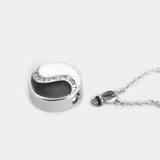 Yin Yang Round Pendant Cremation Jewelry Stainless Necklace Men Women Mom