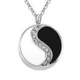 Yin Yang Round Pendant Cremation Jewelry Stainless Necklace Men Women Mom