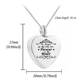 Memorial Pendant Necklace for Ashes - Always in My Heart Urn Pendant