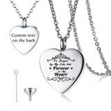 Memorial Pendant Necklace for Ashes - Always in My Heart Urn Pendant