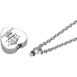 Memorial Pendant Necklace for Ashes - Always in My Heart Urn Pendant
