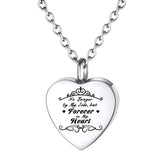 Memorial Pendant Necklace for Ashes - Always in My Heart Urn Pendant