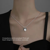 Pet Heart Urn Necklace Memorial Keepsake Jewelry for Pet Ashes