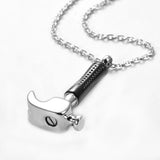 Stainless Steel Hammer Cremation Pendant Locket Keepsake Urn Ashes Memorial