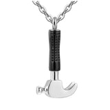 Stainless Steel Hammer Cremation Pendant Locket Keepsake Urn Ashes Memorial