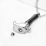 Stainless Steel Hammer Cremation Pendant Locket Keepsake Urn Ashes Memorial
