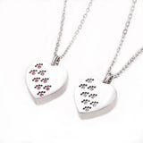 Pet Paw Print Memorial Jewelry Dog Cat Urn Pendant Necklace