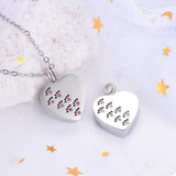 Pet Paw Print Memorial Jewelry Dog Cat Urn Pendant Necklace