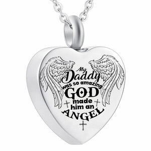 Daddy Memorial Pendant Necklace - Angel Remembrance Jewelry