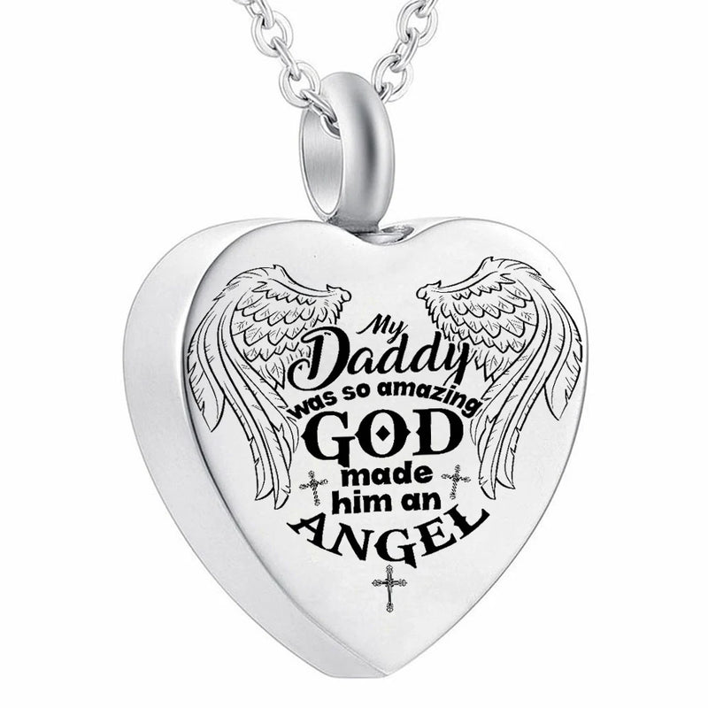 Daddy Memorial Pendant Necklace - Angel Remembrance Jewelry