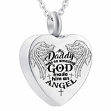 Daddy Memorial Pendant Necklace - Angel Remembrance Jewelry
