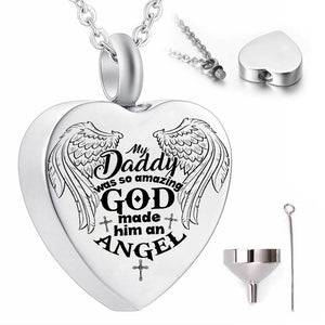 Daddy Memorial Pendant Necklace - Angel Remembrance Jewelry