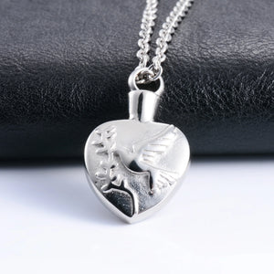 Heart Pendant Stainless Steel Urn Necklace for Ashes