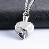 Heart Pendant Stainless Steel Urn Necklace for Ashes