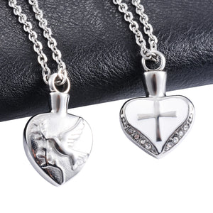 Heart Pendant Stainless Steel Urn Necklace for Ashes