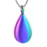 Teardrop Cremation Necklace Urn for Ashes - Memorial Pendant for Loved One