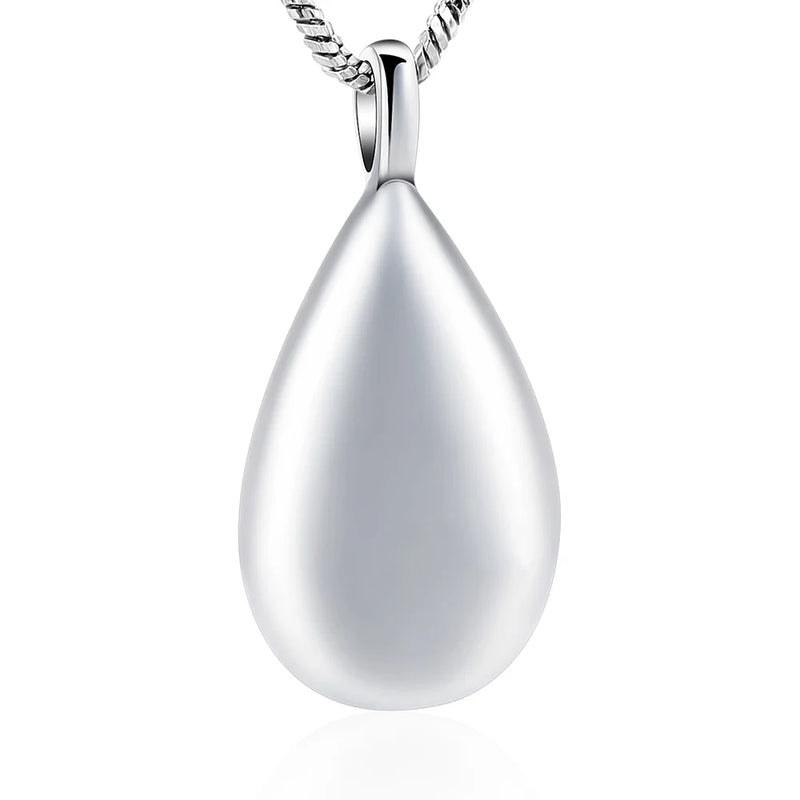 Teardrop Cremation Necklace Urn for Ashes - Memorial Pendant for Loved One