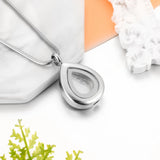 Teardrop Glass Cremation Necklace for Human Ashes