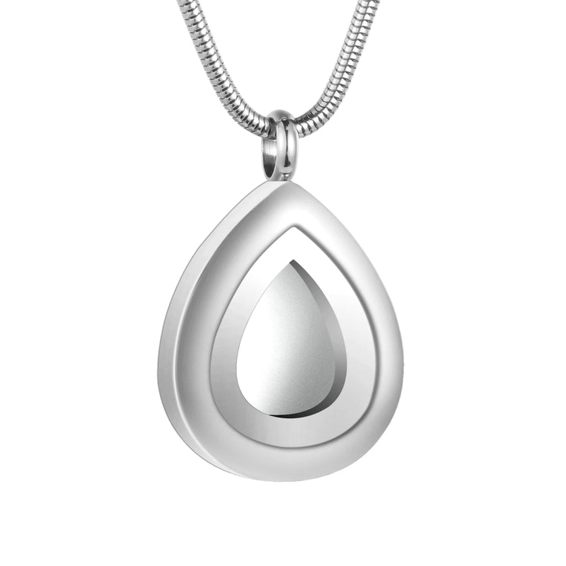 Teardrop Glass Cremation Necklace for Human Ashes