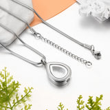 Teardrop Glass Cremation Necklace for Human Ashes