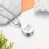 Teardrop Glass Cremation Necklace for Human Ashes