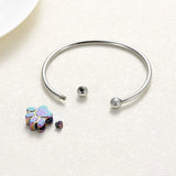 Pet Paw Print Cremation Urn Bracelet for Women
