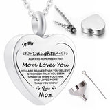 Heart Pendant Necklace Keepsake For Ashes Memorial Jewelry for Women
