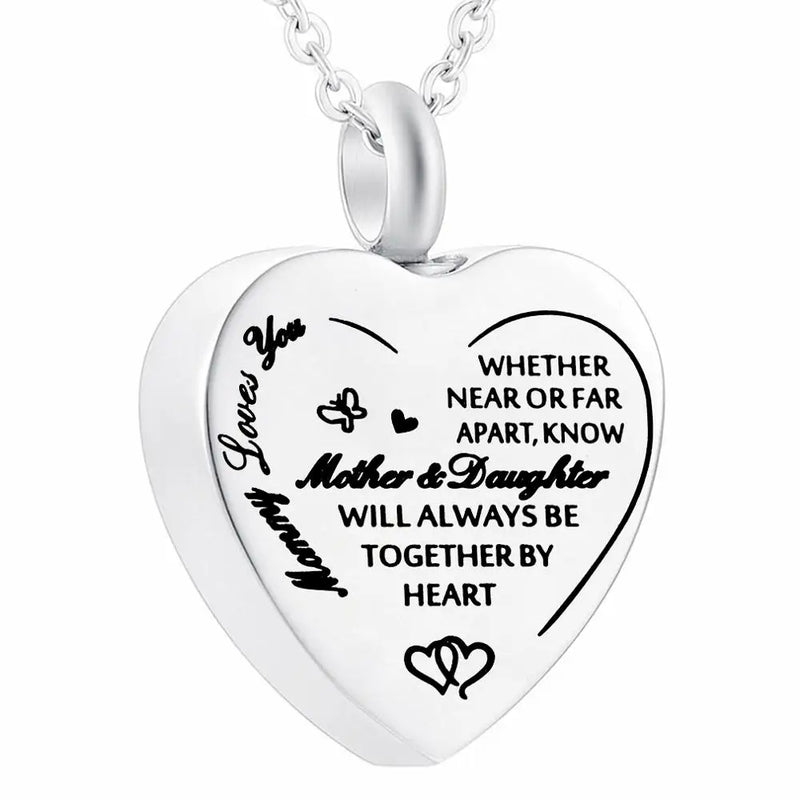 Heart Pendant Necklace Keepsake For Ashes Memorial Jewelry for Women