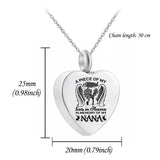 Heart Ashes Necklace Angel Wing Waterproof Pendant