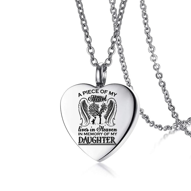 Heart Ashes Necklace Angel Wing Waterproof Pendant