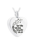 Heart Cremation Urn Necklace Ashes Pendant with Kit & Gift Bag